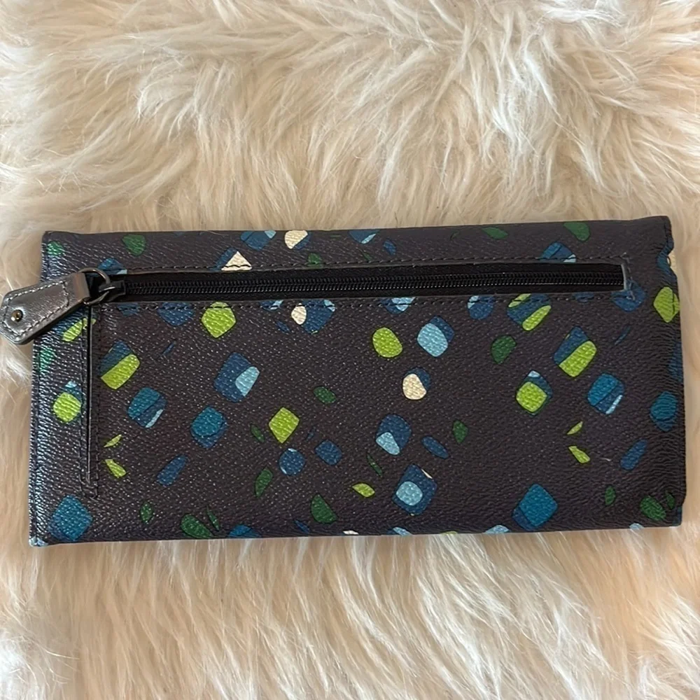 VERA Bradley Ink Spots Trifold Wallet, hard vinyl cute and great condition - Picture 4 of 9
